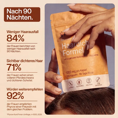 Phyrow® Kürbiskernöl & Sägepalme Kapseln für maximale Haardichte