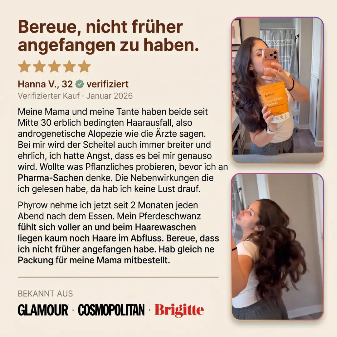 Phyrow® Kürbiskernöl & Sägepalme Kapseln für maximale Haardichte