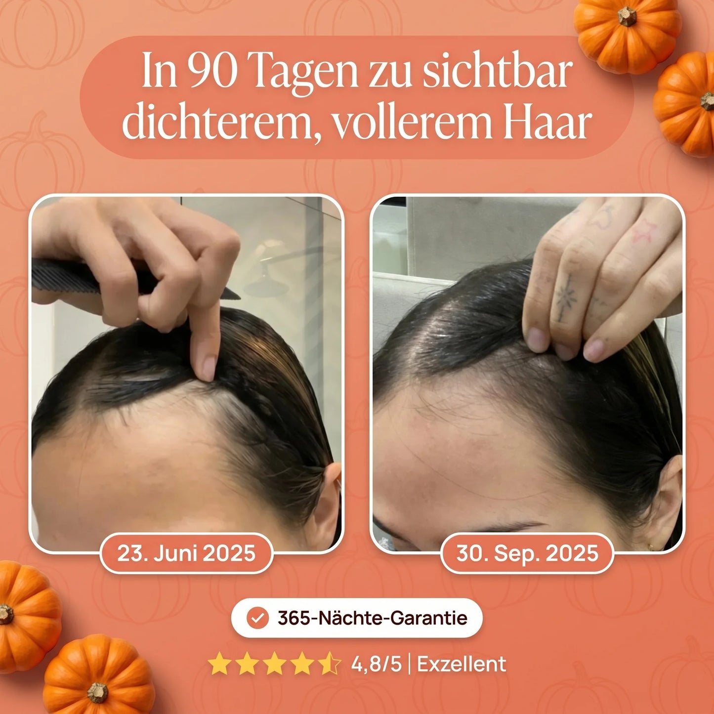 Phyrow® Kürbiskernöl & Sägepalme Kapseln für maximale Haardichte