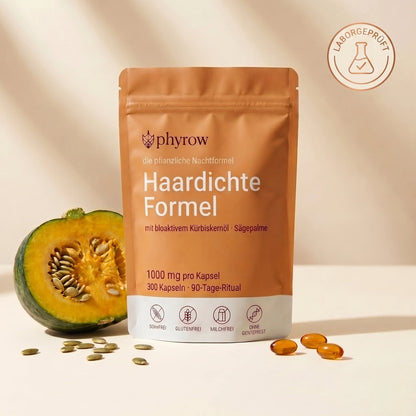 Phyrow® Kürbiskernöl & Sägepalme Kapseln für maximale Haardichte